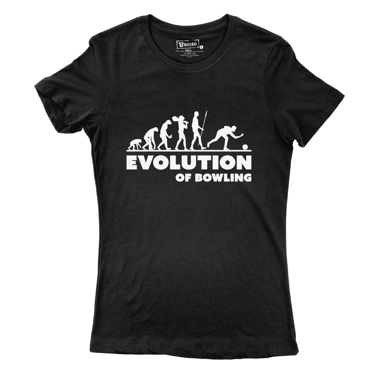 Dámské tričko s potiskem "Evoluce Bowling"