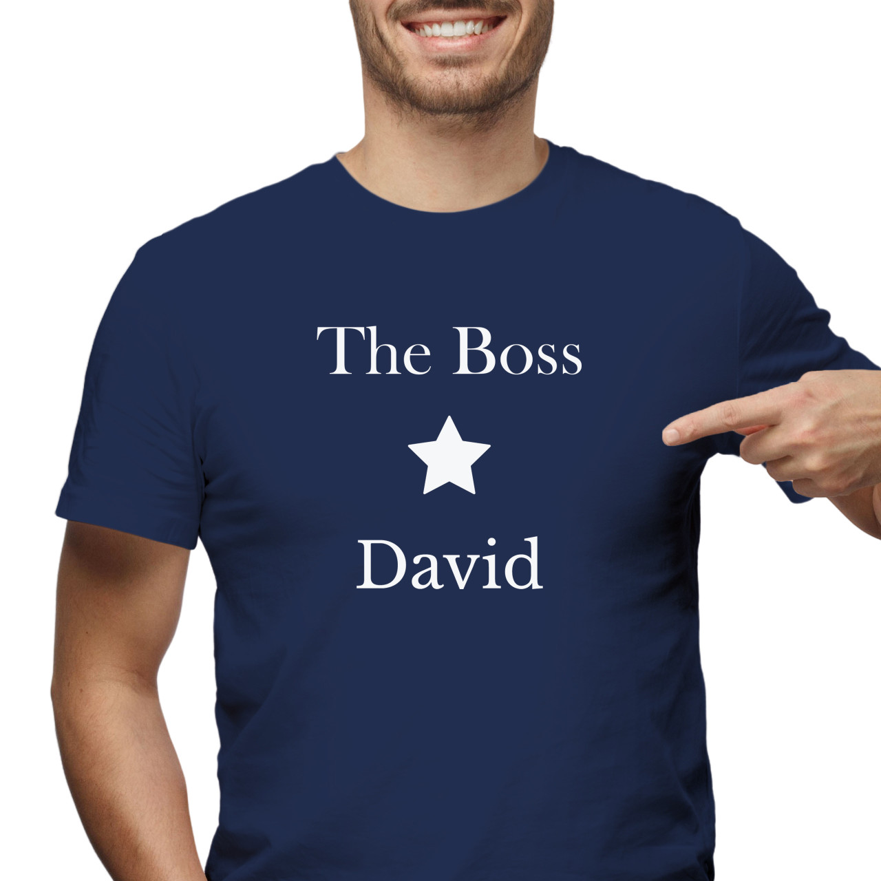 Pánské tričko s potiskem “The Boss” s vlastním jménem