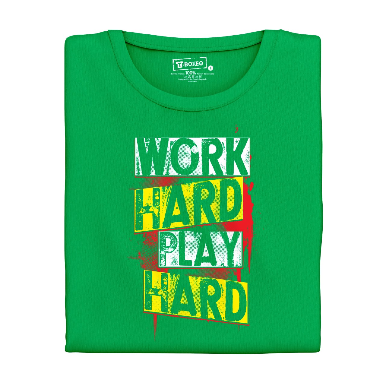 Pánské tričko s potiskem “Work Hard, Play Hard”