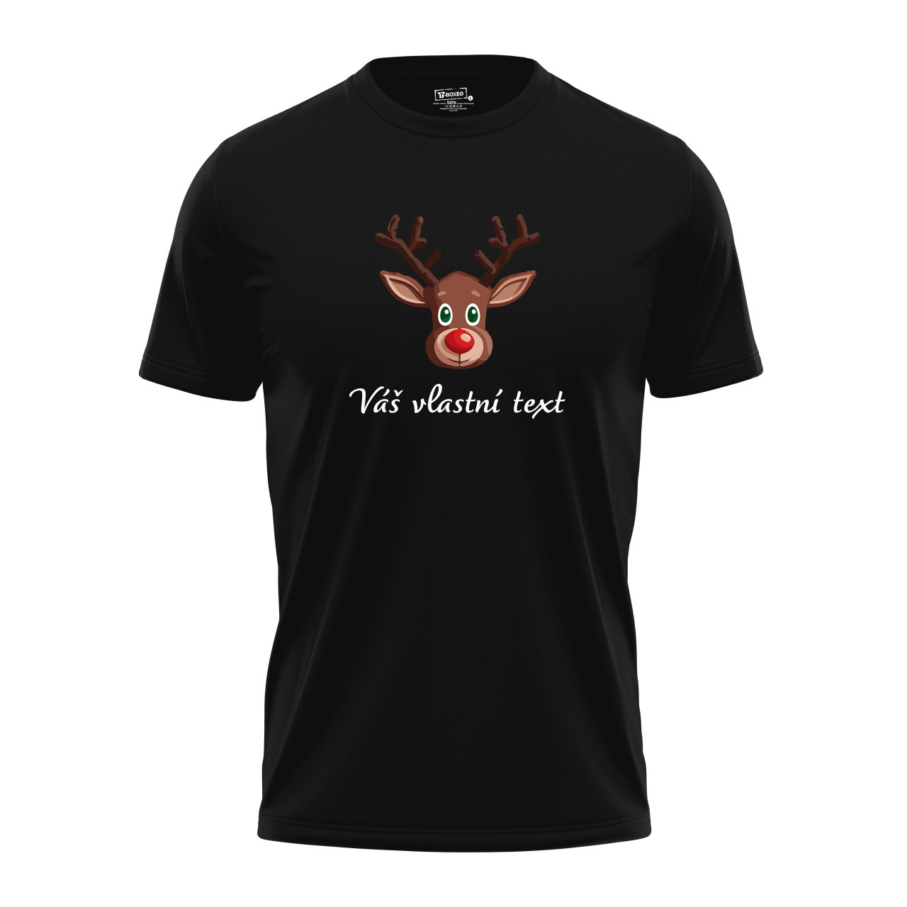 Dámské tričko s potiskem "Vánoční sobík - hnědý" s vlastním textem