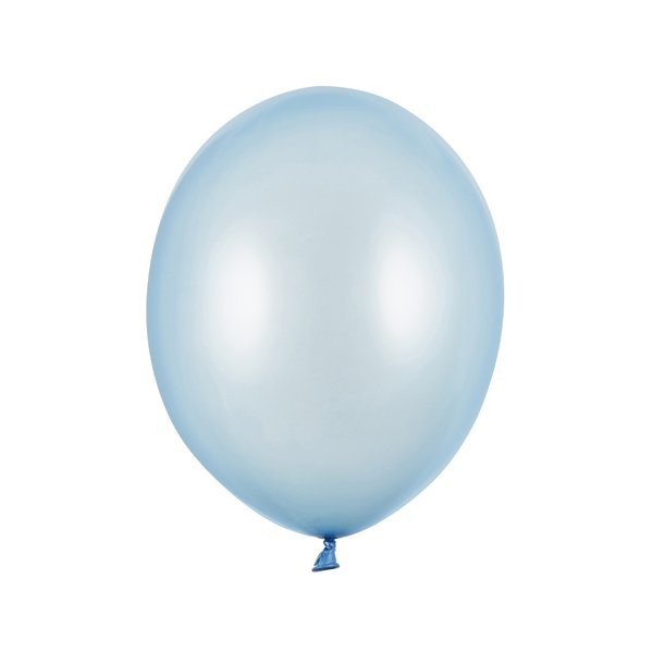 Latexový balónek - Metalická baby modrá 27cm - 50 ks