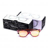 Brýle Classic  – hnědé čočky + žíhané obroučky + růže