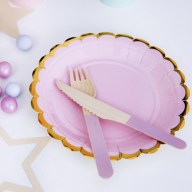 Papírový talíř - pastelově růžový 18cm 6ks