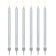 Svíčky - Stříbrná 12.5cm 12ks