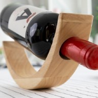 Dřevěný stojan na víno ve tvaru kolébky woolance innovagoods (V0103356)