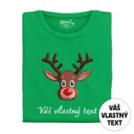 Dámské tričko s potiskem "Vánoční sobík - hnědý" s vlastním textem