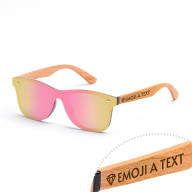 Brýle Luxury – Tmavě růžové čočky + třešeň s gravírováním