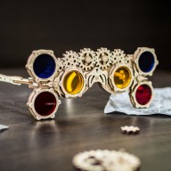 Dřevěný skládací 3D model - Steampunk glasses