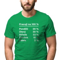 Pánské tričko s potiskem “Pracuji na 100 %”