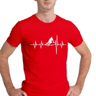 Pánské tričko s potiskem "Srdeční tep Lyže"