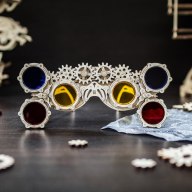 Dřevěný skládací 3D model - Steampunk glasses