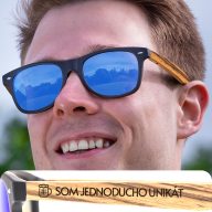 Brýle Classic – modré čočky + černé obroučky + zebra s gravírováním