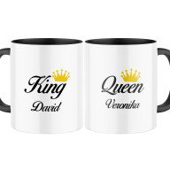Keramické hrnky King, Queen se jmény
