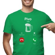 Pánske tričko s potlačou "Pivo volá" SK