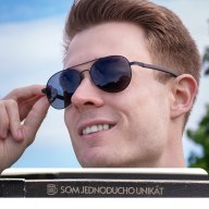 Brýle Aviator – černé čočky + eben s gravírováním