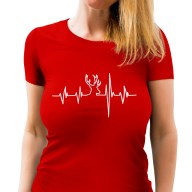 Dámské tričko s potiskem "Srdeční tep Jelen"
