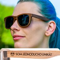 Brýle Wood – černé čočky + tmavý ořech s gravírováním