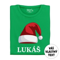 Pánské tričko s potiskem “Vánoční čepice” a jménem