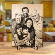 Fotka na dřevo - Rodinný portrét A4 (220 x 310 mm)