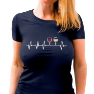 Dámské tričko s potiskem “Vinný srdeční tep”