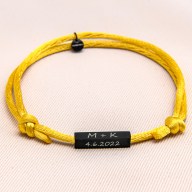 Dámský náramek se ŠŇŮRKOU a TEXTEM na přání 4 komponenty - HVĚZDIČKA, SRDÍČKO, KOLEČKO, TUBUS [2]