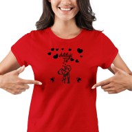 Dámské tričko s potiskem “Miluji tě” - černá srdíčka