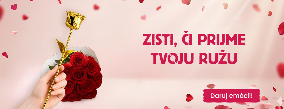 Zlatá ruža v darčekovej krabičke