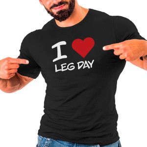 Pánske tričko s potlačou "I ♥️ Leg Day"