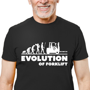 Pánske tričko s potlačou "Evolution of Forklift"