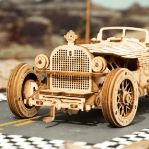 3D drevená stavebnica – Retro závodný automobil