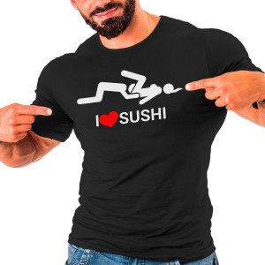 Pánske tričko s potlačou "I️♥️Sushi"