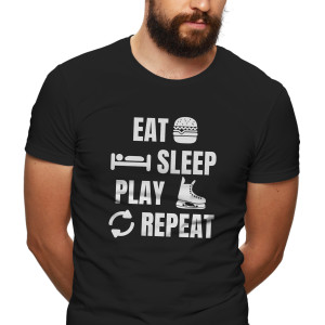 Pánske tričko s potlačou "Eat, sleep, play Hockey"