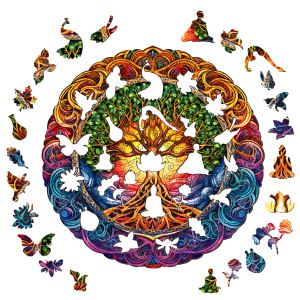 Drevené kreatívne puzzle - Mandala strom života