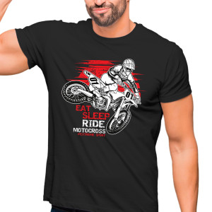 Pánske tričko s potlačou "Eat, Sleep, Ride Motocross"