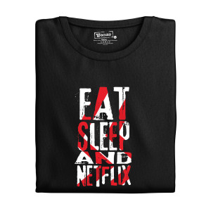 Pánske tričko s potlačou "Eat, Sleep and Netflix"