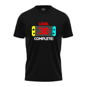 Pánske tričko s potlačou "Level complete" s vekom