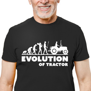  Pánske tričko s potlačou "Evolution of Tractor"