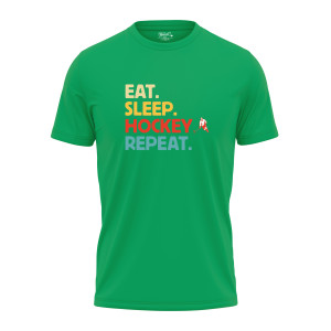 Pánske tričko s potlačou "Eat, sleep, hockey repeat"