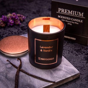 Prémiová sviečka s dreveným knôtom s intenzívnou vôňou - Lavender & Vanilla 200 g