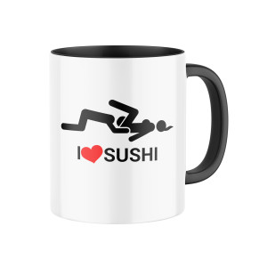 Hrnček s potlačou I ❤ sushi