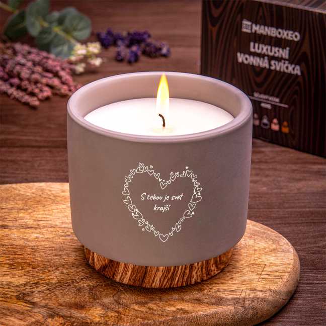 Veľká sviečka v keramike - Lavenduľa & Eucalyptus 400 g