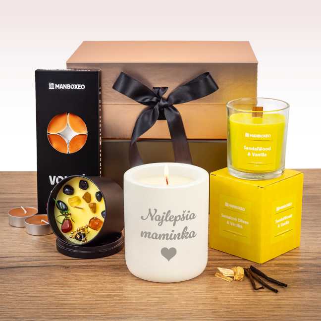 Giftboxeo pre mamičku plné sviečok – vanilka