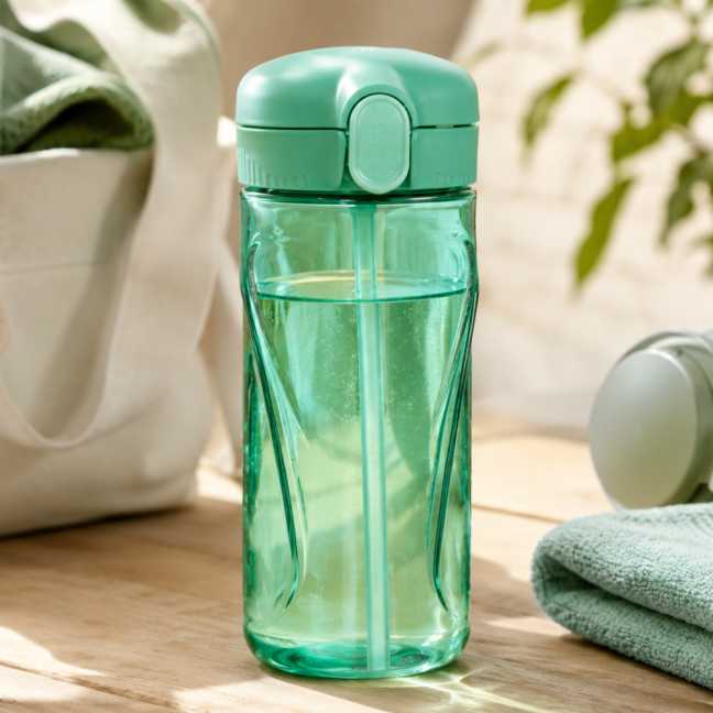 Fľaša Quick so slamkou 520 ml, zelená