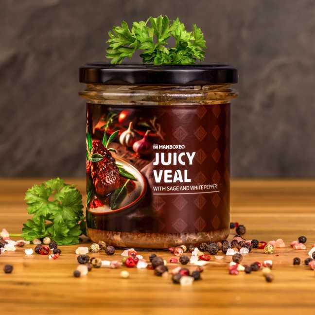 Šťavnaté teľacie mäso so šalviou a bielym korením 300 g – Mr.HomeMade