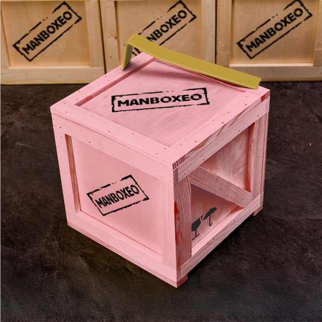 Prázdna Manboxeo debna s páčidlom ružová – malá 