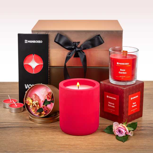 Giftboxeo pre mamičku plné sviečok - ruža