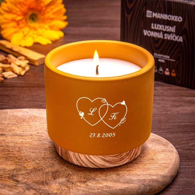 Veľká sviečka v keramike - Santalové drevo & Vanilka 400 g