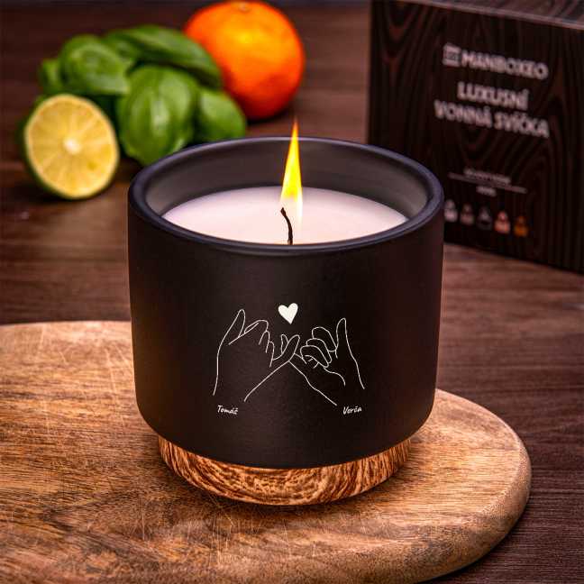 Veľká sviečka v keramike - Limetková bazalka & Mandarínka 400 g