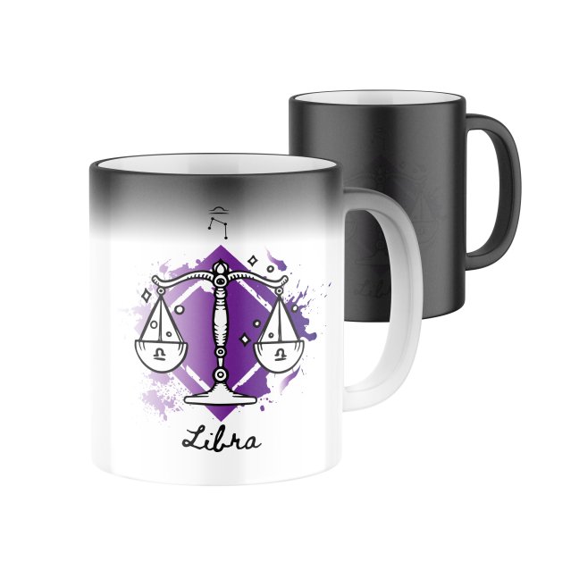 Magický keramický hrnček s potlačou znamenia Váhy