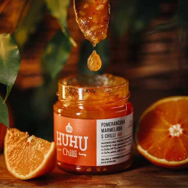 HUHU Chilli pomarančová marmeláda s chilli 200 g
